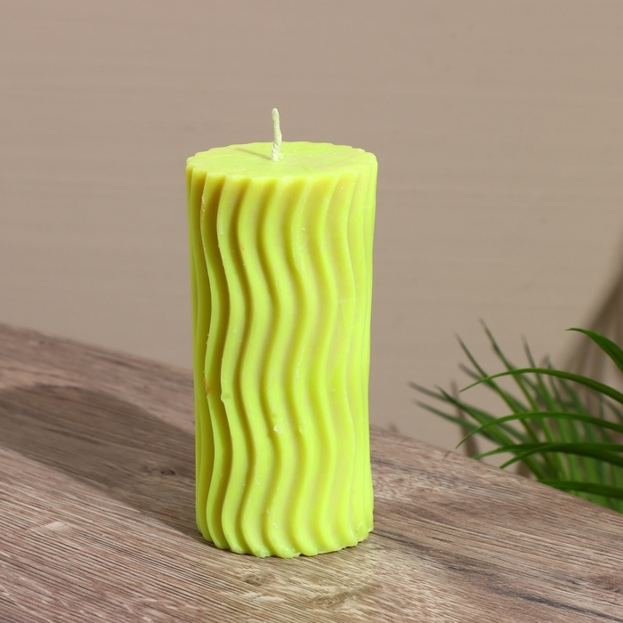 Свеча  Свеча "Волны" 6х6х12 см, соевый воск МИКС
