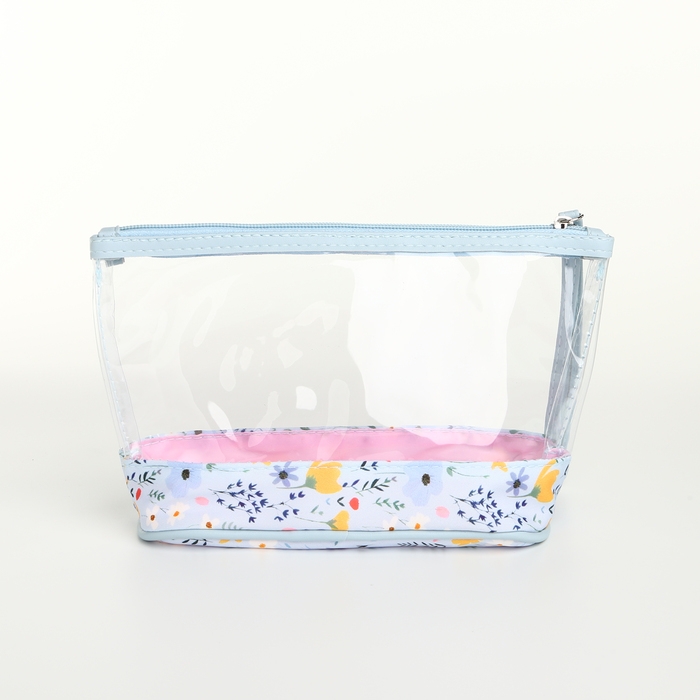 Набор косметичек 2 в 1 на молнии, цвет голубой Набор косметичек 2 в 1 на молнии, цвет голубой