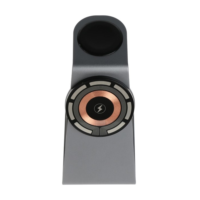 Беспроводное зарядное устройство T3, 3 в 1, 15 Вт + 5 Вт + 5 Вт,  MagSafe, серебристое Беспроводное зарядное устройство T3, 3 в 1, 15 Вт + 5 Вт + 5 Вт,  MagSafe, серебристое