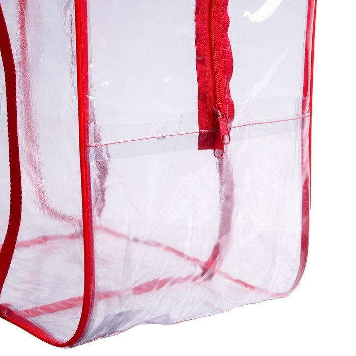 Сумка в роддом, размер 40х50х25 см, карман сбоку, цвет прозрачный/красный, Mum&Baby Сумка в роддом, размер 40х50х25 см, карман сбоку, цвет прозрачный/красный, Mum&Baby