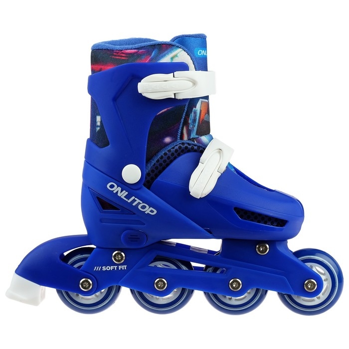 Роликовые коньки раздвижные ONLYTOP, р. 34-37, колёса PVC 64 мм Роликовые коньки раздвижные ONLYTOP, р. 34-37, колёса PVC 64 мм