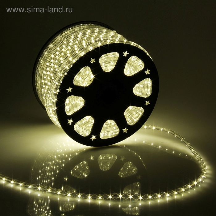 Световой шнур Luazon Lighting 13 мм, IP65, 100 м, 36 LED/м, 220 В, 2W, постоянное свечение, свечение тёплое белое Световой шнур Luazon Lighting 13 мм, IP65, 100 м, 36 LED/м, 220 В, 2W, постоянное свечение, свечение тёплое белое