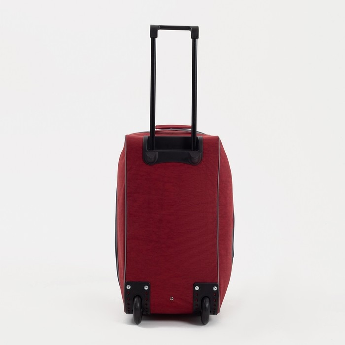Сумка дорожная на колёсах, отдел на молнии, с увеличением, наружный карман, цвет бордовый Сумка дорожная на колёсах, отдел на молнии, с увеличением, наружный карман, цвет бордовый