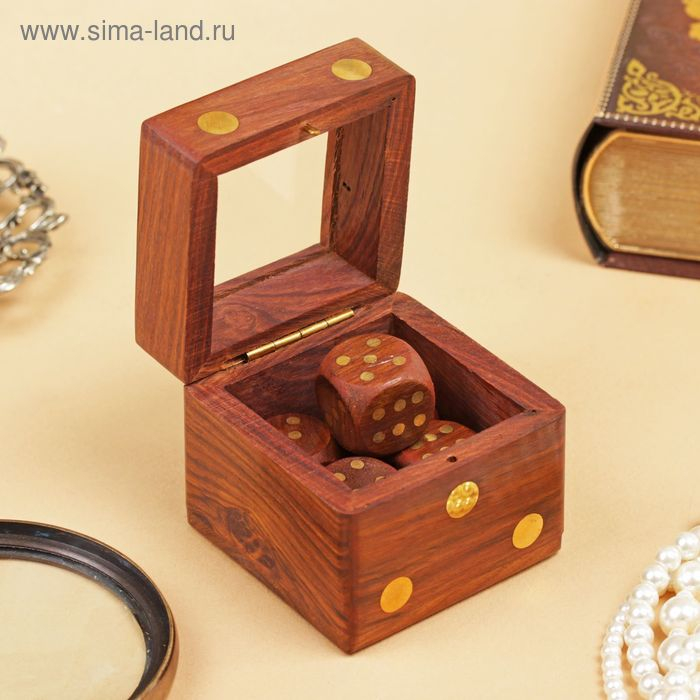 Игра настольная  Игра настольная "Кубики" 5,5х6,5х6,5 см, дерево шишам