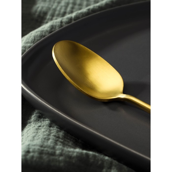Ложка столовая из нержавеющей стали Magistro &laquo;Оску базис&raquo;, длина 19,5 см, цвет золотой