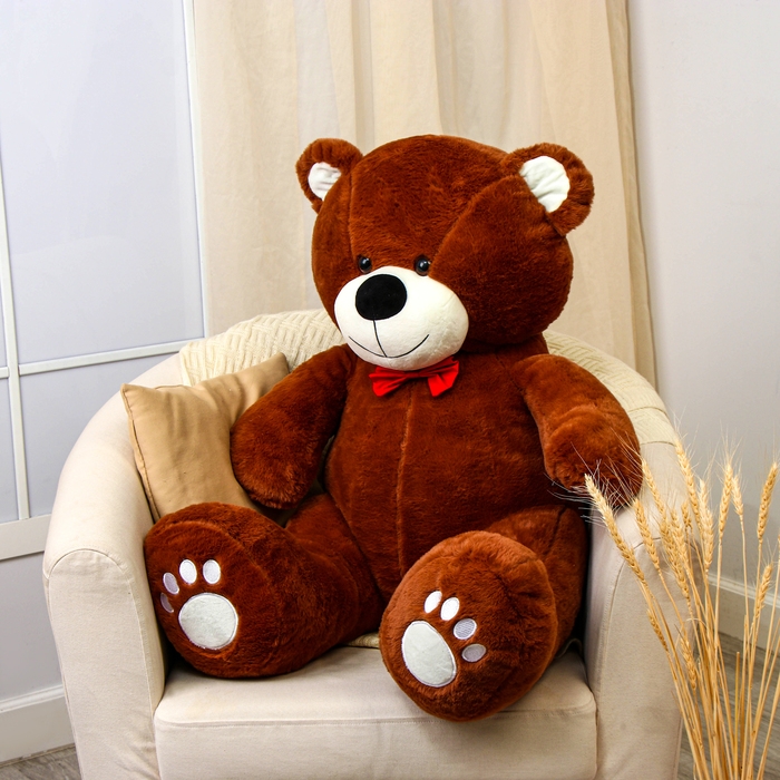 Мягкая игрушка «Медведь» с красным бантиком, 90 см
