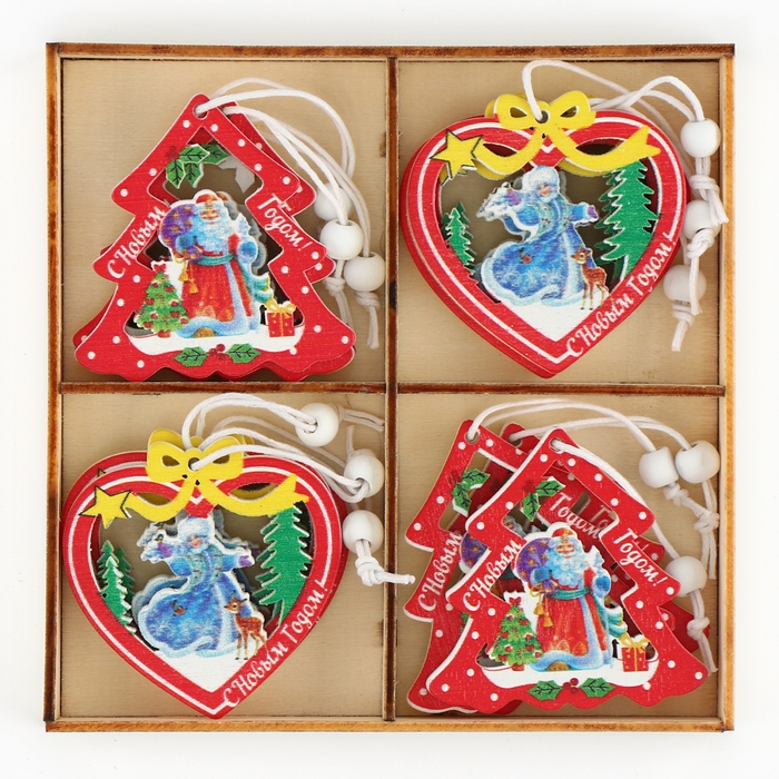 Набор новогодних подвесок, 12 шт., МИКС Набор новогодних подвесок, 12 шт., МИКС