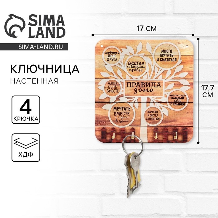 Ключница настенная «Правила дома». Ключница настенная «Правила дома».