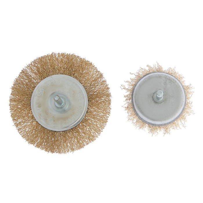 Набор щеток металлических для дрели ТУНДРА, плоская 100 мм, чашка 75 мм, 2 шт. Набор щеток металлических для дрели ТУНДРА, плоская 100 мм, чашка 75 мм, 2 шт.