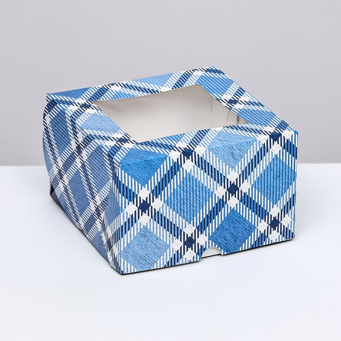 Коробка для 4 капкейков с окном , Коробка для 4 капкейков с окном , "Лучшему мужчине", 16 х 16 х 10 см