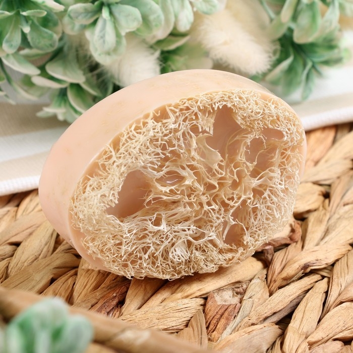 Мыло массажное с люффой Мыло массажное с люффой "Ваниль" 100 г "Добропаровъ" бежевый