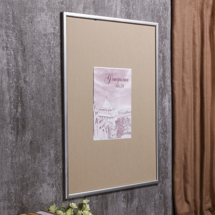 Фоторамка сосна с19 серебро 50х70 см (пластиковый экран) Фоторамка сосна с19 серебро 50х70 см (пластиковый экран)