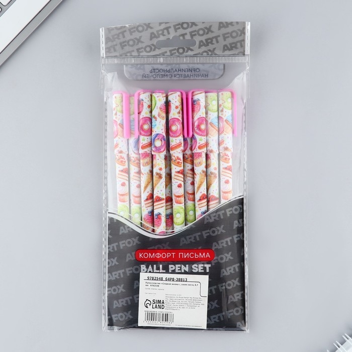 Ручка шариковая синяя паста, 0.7 мм «Сладкая жизнь» пластик Ручка шариковая синяя паста, 0.7 мм «Сладкая жизнь» пластик