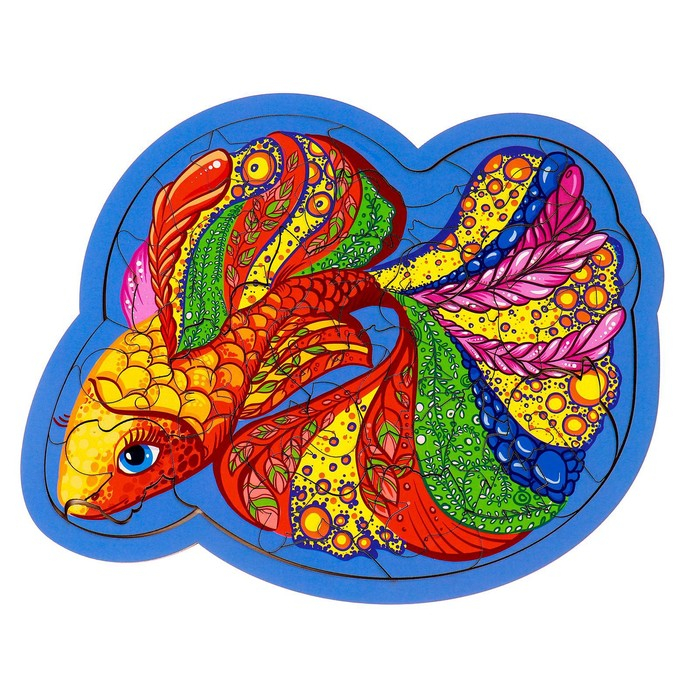 Пазл деревянный фигурный «Рыбка», 64 элементов Пазл деревянный фигурный «Рыбка», 64 элементов