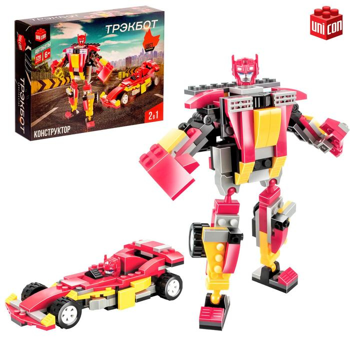 Конструктор-трансформер «Спорткар», 129 деталей, цвета МИКС Конструктор-трансформер «Спорткар», 129 деталей, цвета МИКС