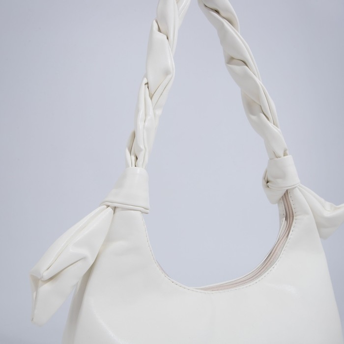 Сумка-багет на молнии, цвет молочный Сумка-багет на молнии, цвет молочный