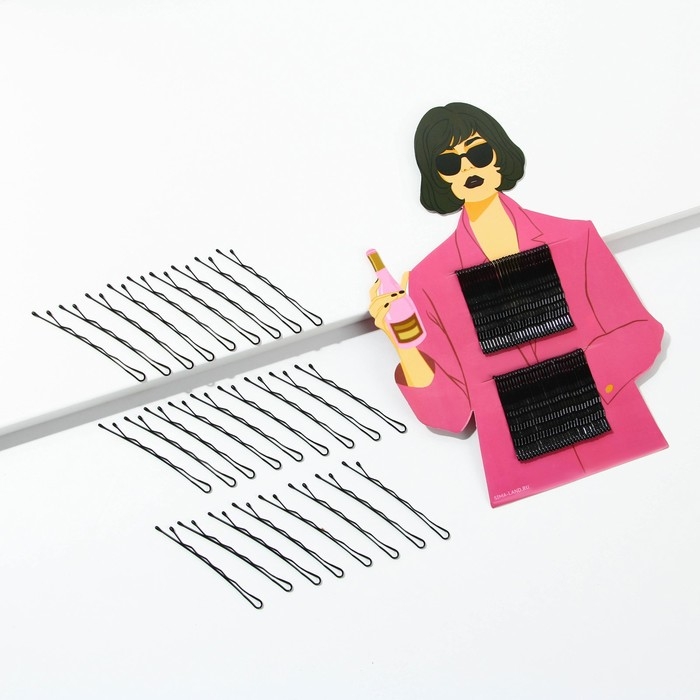 Невидимки для волос «Будь оригиналом» 60 шт, 4,5 см Невидимки для волос «Будь оригиналом» 60 шт, 4,5 см