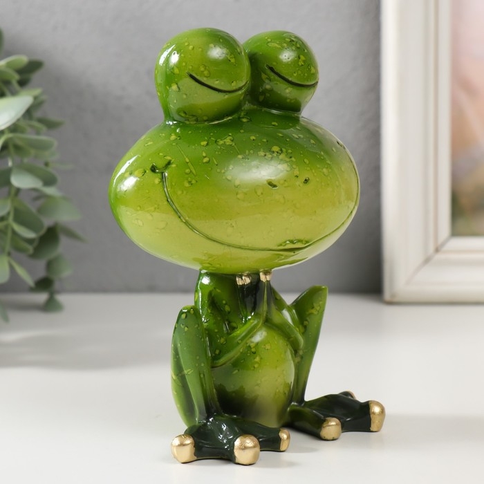 Сувенир полистоун лак Сувенир полистоун лак "Лягушонок медитирует" 10х7х15 см