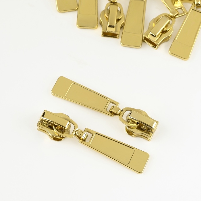 Бегунок автоматический для металлической молнии, №5, 10 шт, цвет золотой Бегунок автоматический для металлической молнии, №5, 10 шт, цвет золотой