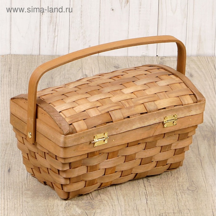 Сундук «Бантик», с ручкой, тонированный натуральный, 27×16×14,5/20,5 см, шпон Сундук «Бантик», с ручкой, тонированный натуральный, 27×16×14,5/20,5 см, шпон