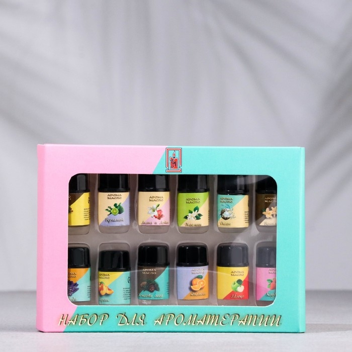 Набор эфирных масел, 3 мл, 12 шт,  Набор эфирных масел, 3 мл, 12 шт, "Богатство Аромата"