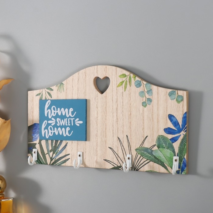 Крючки декоративные дерево Крючки декоративные дерево "Дом, милый дом. Растения" 24х13,5 см