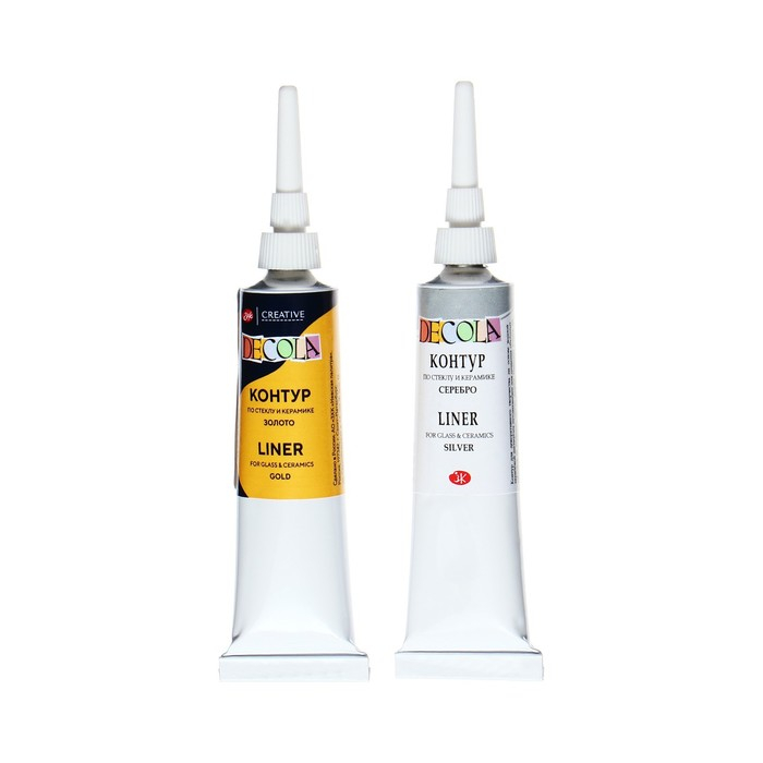 Набор красок по стеклу и керамике Decola: 5 цветов х 20 мл, 2 контура х 18 мл, разбавитель, 4041176 Набор красок по стеклу и керамике Decola: 5 цветов х 20 мл, 2 контура х 18 мл, разбавитель, 4041176