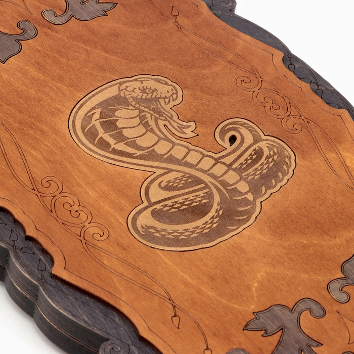 Нарды деревянные большие, резные, настольная игра  Нарды деревянные большие, резные, настольная игра "Змея", 45 х 45 см