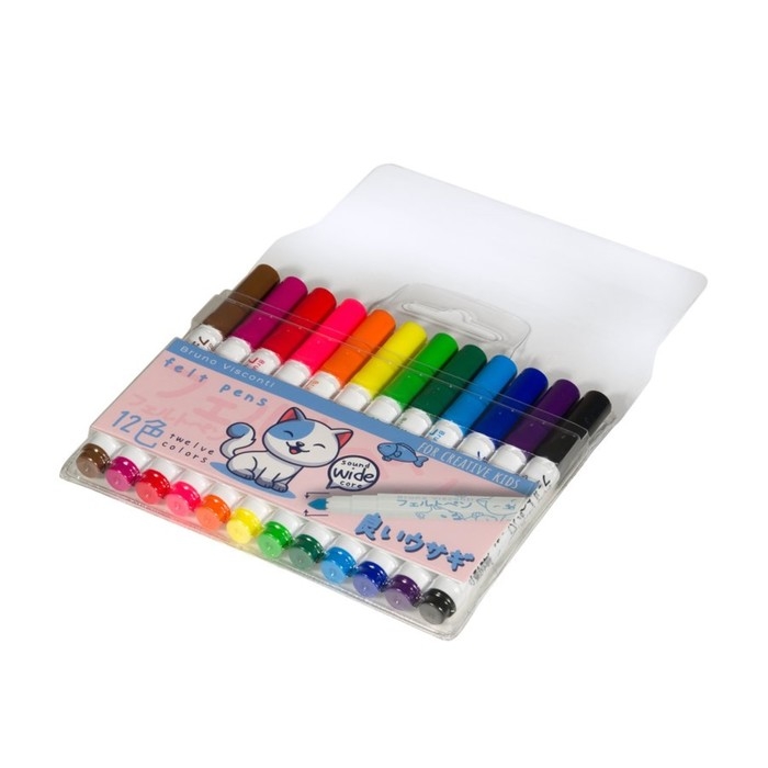 Фломастеры с утолщённым стержнем 12 цветов Joycolor Mini, в пластиковом кармане, МИКС Фломастеры с утолщённым стержнем 12 цветов Joycolor Mini, в пластиковом кармане, МИКС