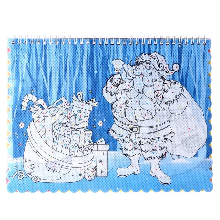 Книжка-раскраска многоразовая «Новый год» фломастеры 12 цв., 3D очки, бутылочка для воды Книжка-раскраска многоразовая «Новый год» фломастеры 12 цв., 3D очки, бутылочка для воды