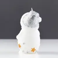 Новогодняя свеча декоративная &laquo;Снеговичок&raquo;, 6&times;5.5&times;11 см, белый
