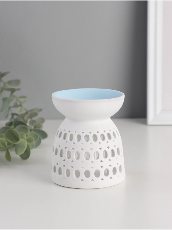 Аромалампа керамика Аромалампа керамика "Греческий узор" белый МИКС 8х8х9,3 см