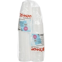 Стакан одноразовый 200мл белый, для хол/гор., КОМУС ПП 100шт/уп