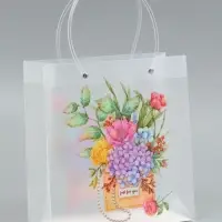 Пакет подарочный прозрачный, "Букет цветов", 22 х 10 х 24 см