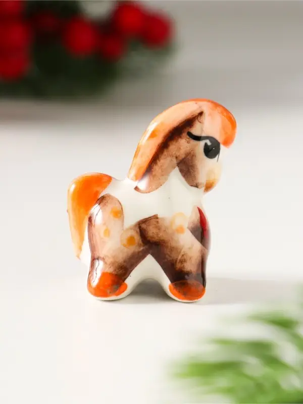 Сувенир Лошадка Кроха, 4х4х2,5 см, гжель, цвет Сувенир Лошадка Кроха, 4х4х2,5 см, гжель, цвет