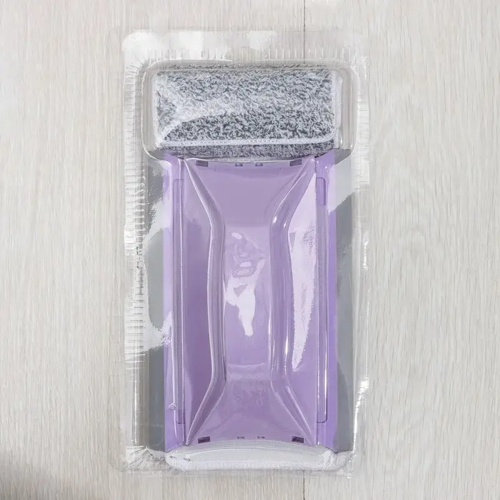 Окномойка-трансформер, силиконовый сгон, 2 насадки, 19×11 см, цвет МИКС