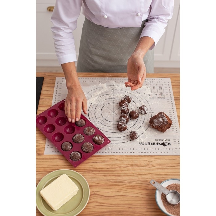 Форма для выпечки Доляна «Полусфера», силикон, 28×16,5 см, 15 ячеек (d=4,5 см), цвет розовый