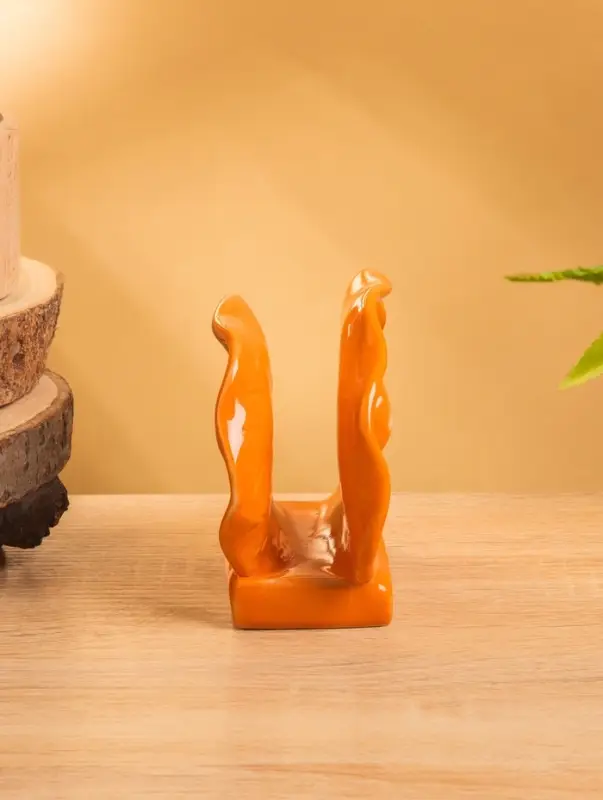 Салфетница "Цветок" керамика, цв. оранжевый, 12х5х10 см