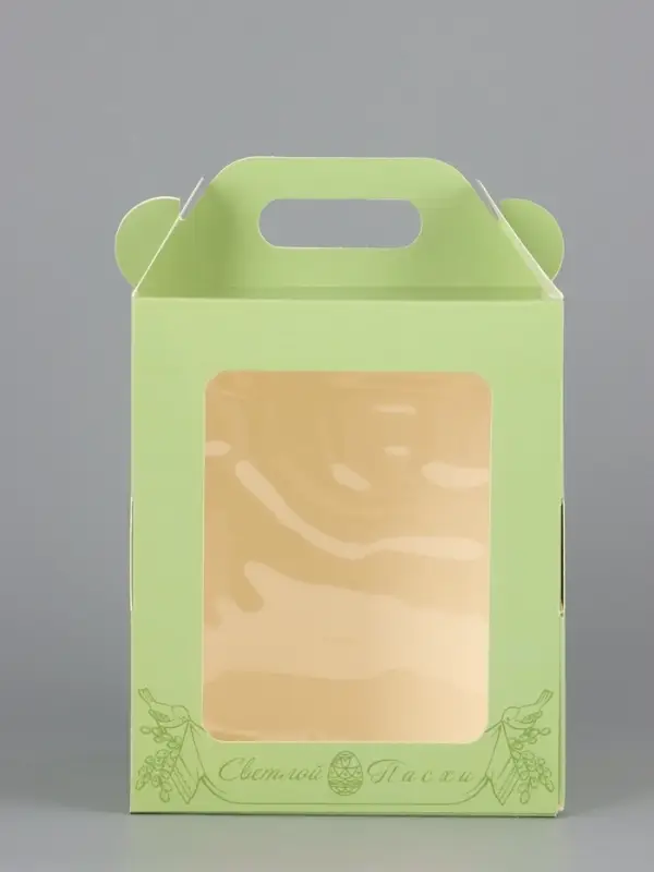 Коробка подарочная пасхальная, тиснение золотой фольгой «Золотая Пасха» 15×15×18 см