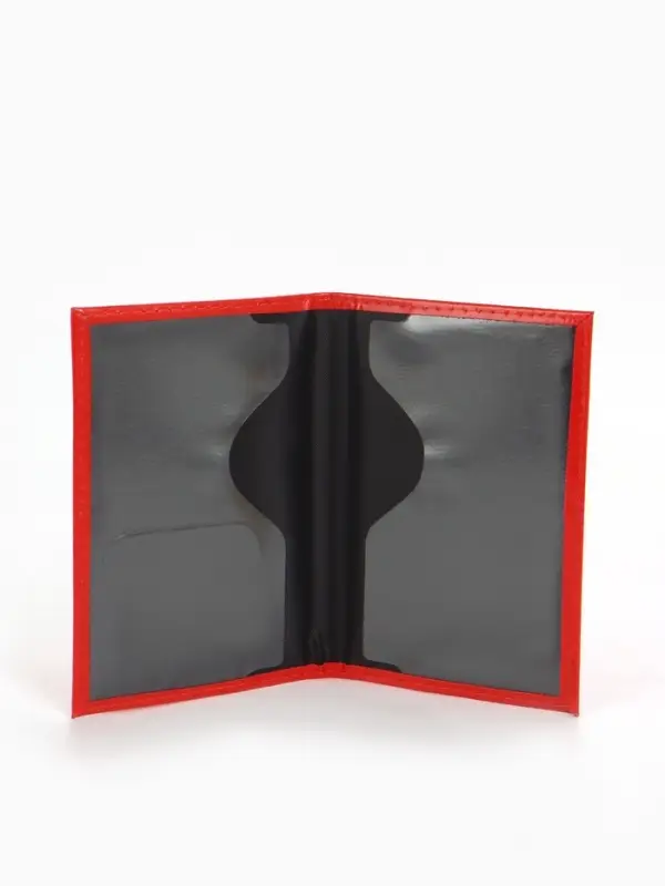 Обложка для паспорта, гладкая, с объёмным гербом, красная