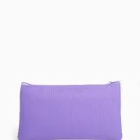 Косметичка-пенал на молнии, плоская, маленькая, сиреневая