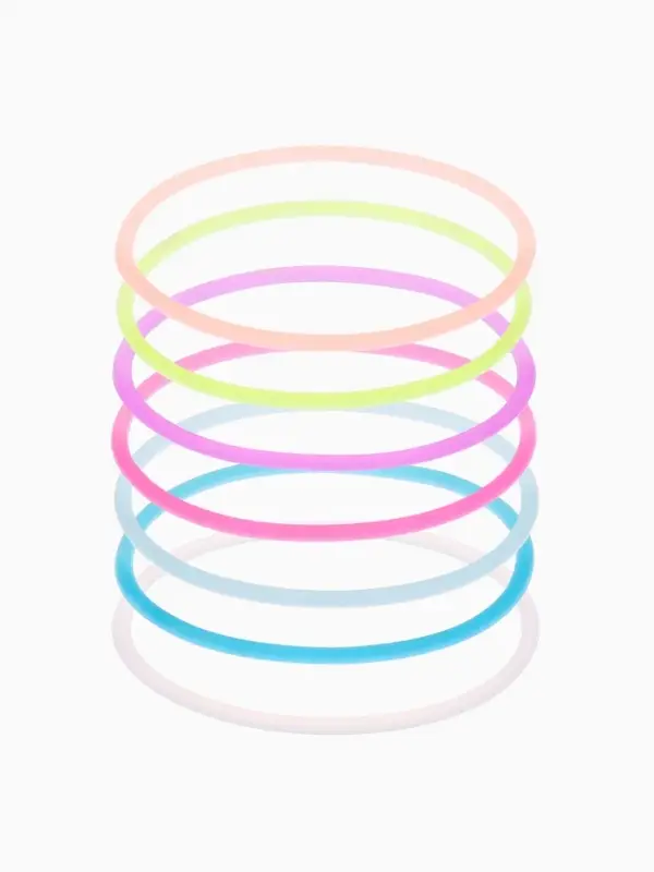 Силиконовый браслет &laquo;Светящийся&raquo;, тонкая линия, набор 10 шт. цвет МИКС, 5.5 см