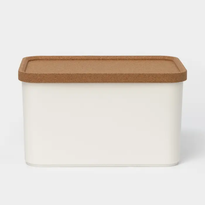 Корзина для хранения Korely maxi, 2.4 л, 23.5&times;16.5&times;13.5 см, с крышкой, цвет слоновая кость