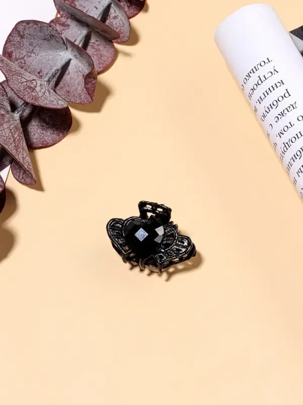 Крабик для волос &laquo;Чёрные кружева&raquo;, сердечко, 2.2 см, чёрный