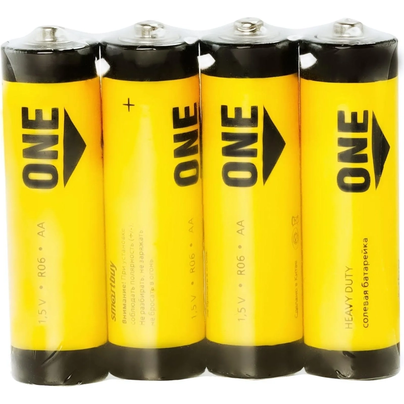 Батарейка Smartbuy AA солевая ONE R6/4S (60/600) (SOBZ-2A04S-Eco) 4шт/уп
