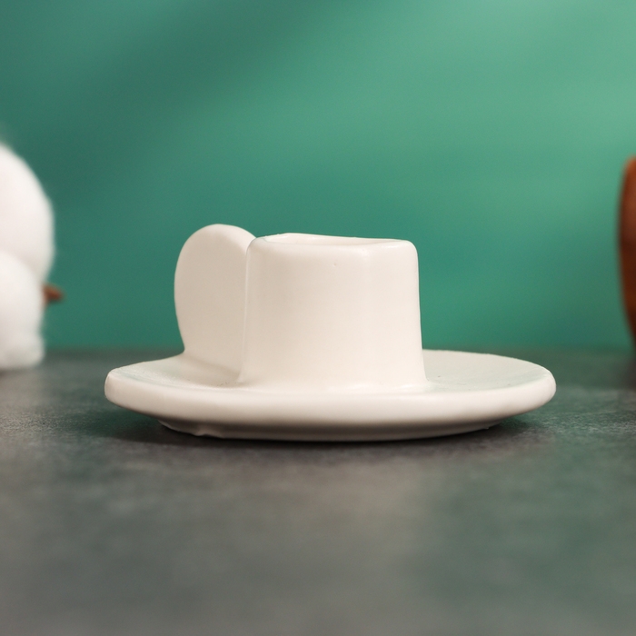 Подсвечник Подсвечник "Саймон" белый глянец, 3х6х6см