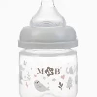 Бутылочка для кормления M&B, ШГ &Oslash;50 мм, +0мес., 120 мл., набор 2 шт. в кор.