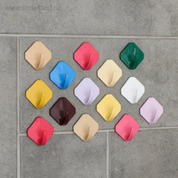 Крючок самоклеящийся «Ромб», МИКС Крючок самоклеящийся «Ромб», МИКС