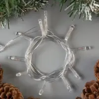 Гирлянда &laquo;Нить&raquo; 1.2 м, IP20, прозрачная нить, 12 LED, свечение мульти, фиксинг, 220 В