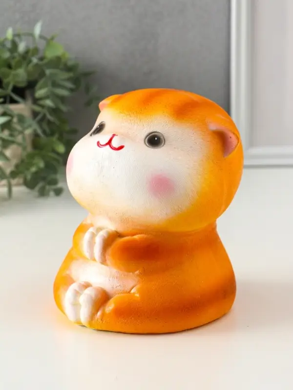 Копилка Копилка "Кот Дзен" рыжий, 16х14х14,5 см